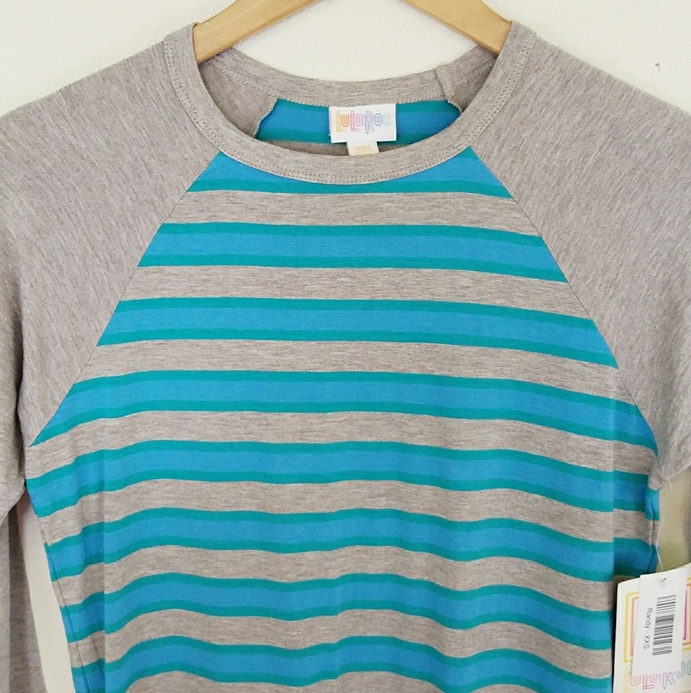 NWT LulaRoe Randy Striped Baseball Tee